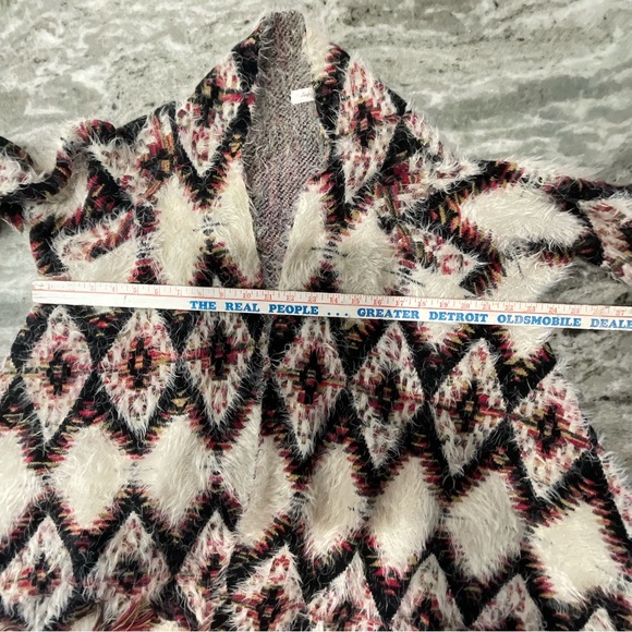 Simply Couture boho southwest soft flowy fringe open cardigan size small (N1) - Picture 5 of 8
